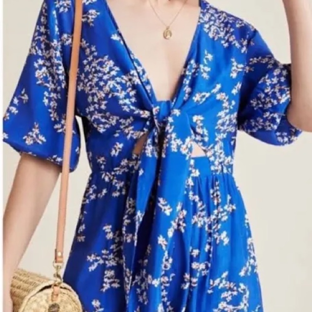 Faithfull the Brand Blue Floral Romper